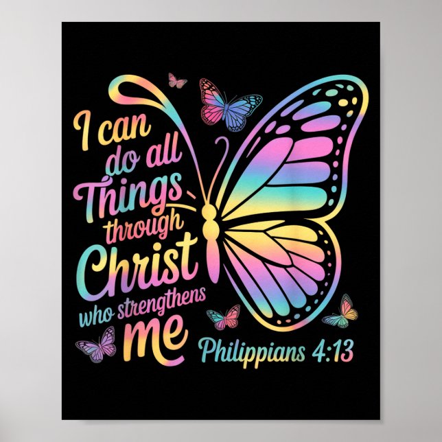 I Can Do All Things Through Christ Butterfly Bible Poster (Front)