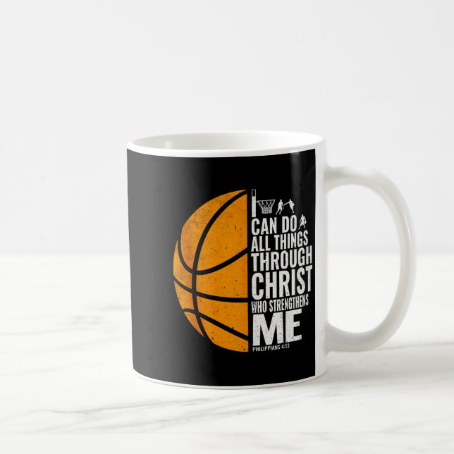 I Can Do All Things Through Christ Christian Baske Coffee Mug (Right)
