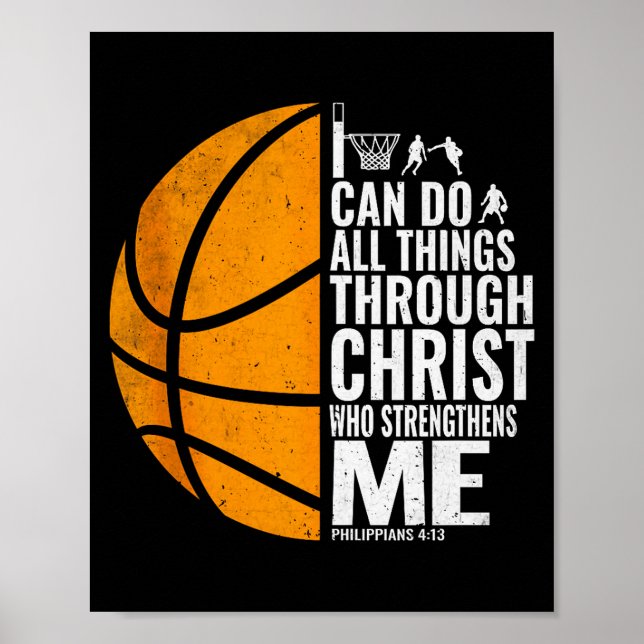 I Can Do All Things Through Christ Christian Baske Poster (Front)
