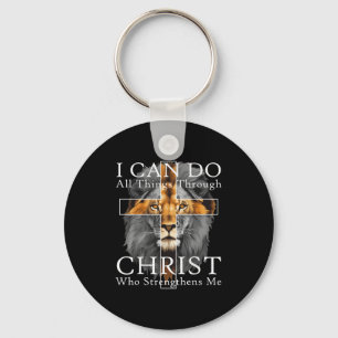I Can Do All Things Through Christ Christian Lion  Keychain