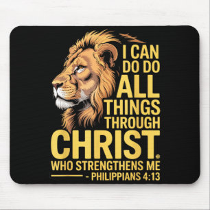 I Can Do All Things Through Christ, Cross Lino Chr Mouse Pad