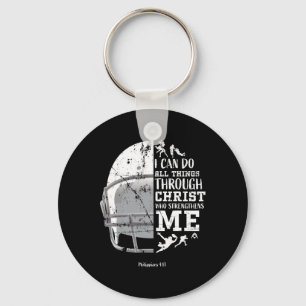 I Can Do All Things Through Christ Football Philip Keychain