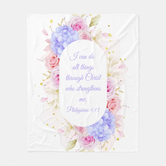 I Can Do All Things Through Christ – Philippians 4 Fleece Blanket (Front)
