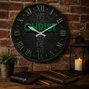 I Can Do All Things Through Christ Philippians Large Clock