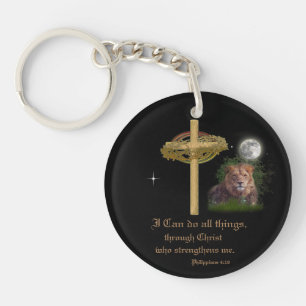 I can do all things through Christ scripture Keychain
