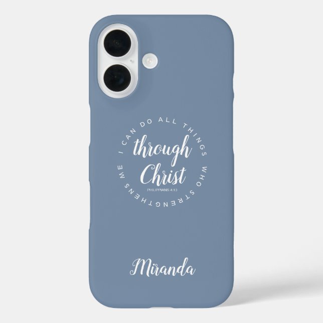 I Can Do All Things Through Christ Soft Dusty Blue Case-Mate iPhone Case (Back)