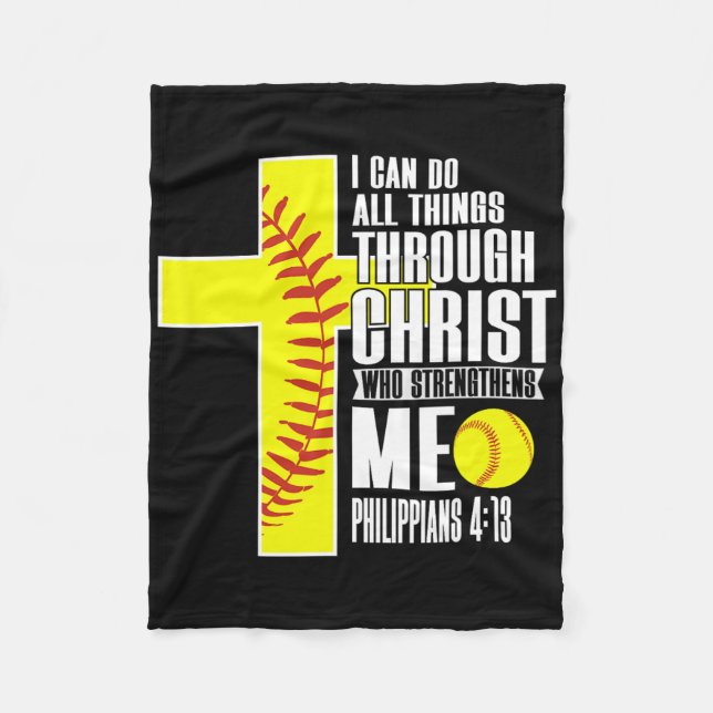 I Can Do All Things Through Christ Softll Christia Fleece Blanket (Front)