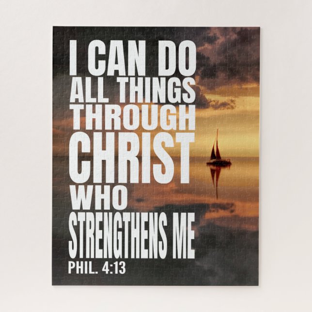 I CAN DO ALL THINGS THROUGH CHRIST WHO STRENGTHENS JIGSAW PUZZLE (Vertical)