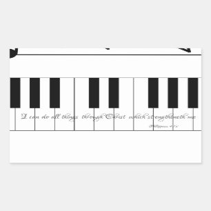 I Can Do All Things through Christ with Piano Keys Sticker