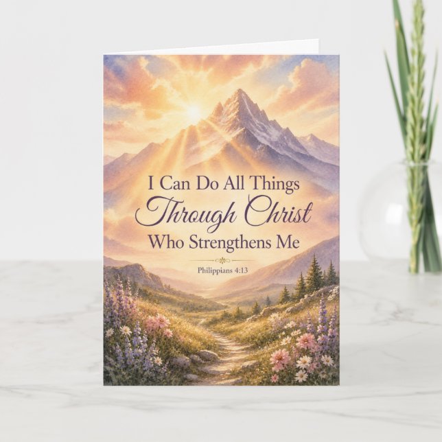 I Can Do All Things Watercolor Scripture Card (Front)