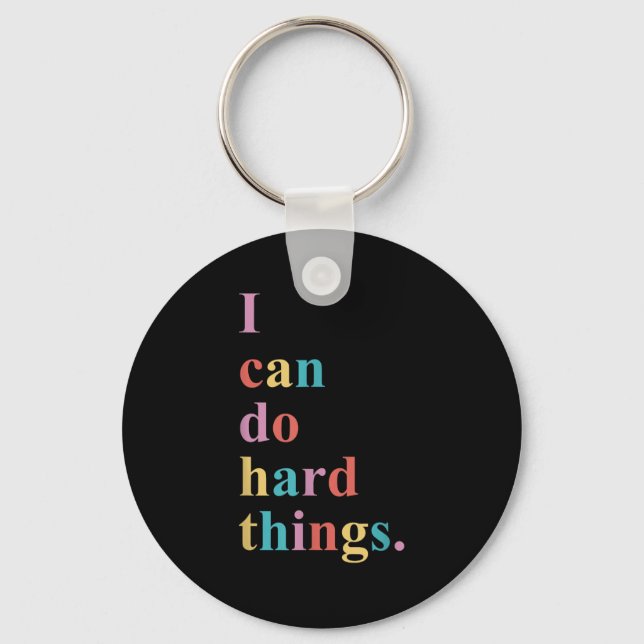 I Can Do Hard Things Apparel Uni-adults Humorous B Keychain (Front)
