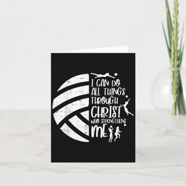 I Can Do Things Through Christ Volleyball Christia Card (Front)