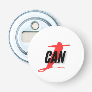 "I Can" Dynamic Red & Black Empowerment Word Art Bottle Opener