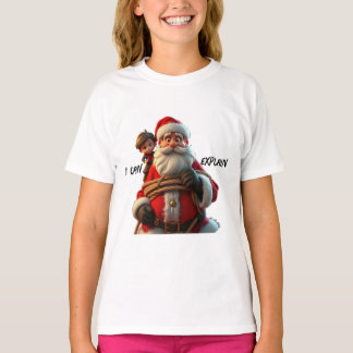 I Can Explain, Cartoon Santa Claus And Little Boy T-Shirt