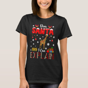 I Can Explain Christmas Lights Leopard Plaid Santa T-Shirt