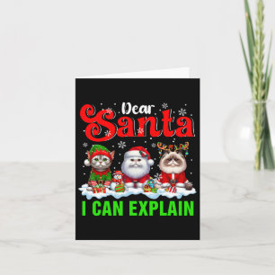 I Can Explain Xmas Three Santa Reindeer Elf Cats Card