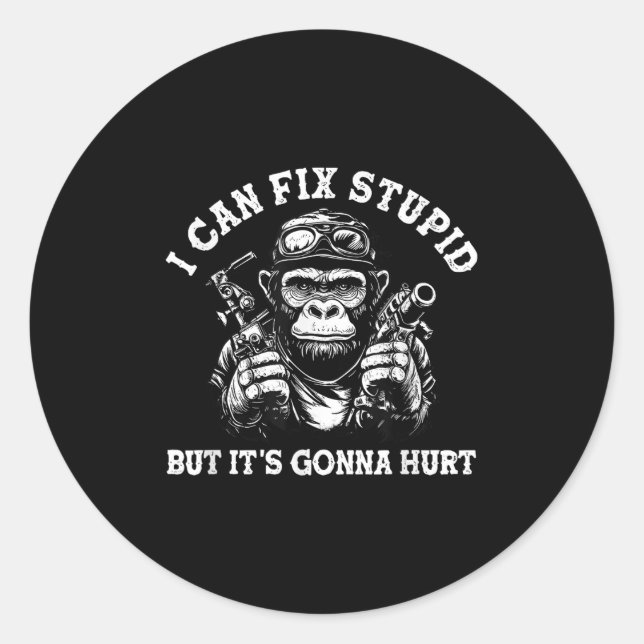I Can Fix Stud But It's Gonna Hurt  Classic Round Sticker (Front)