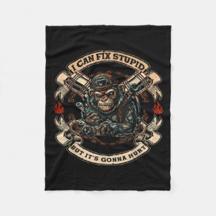 I Can Fix Stud But It's Gonna Hurt Monkey  Fleece Blanket