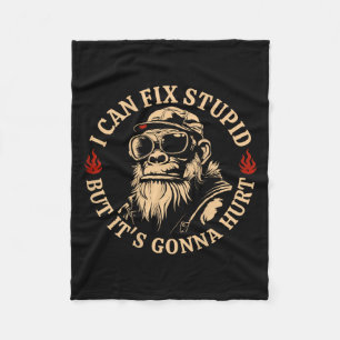 I Can Fix Stud But It's Gonna Hurt Monkey Funny (o Fleece Blanket
