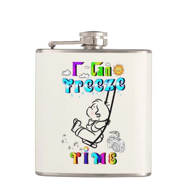 I Can Freeze Time Hip Flask (Front)
