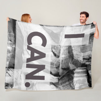 I Can Gray Stone Rock Fleece Blanket