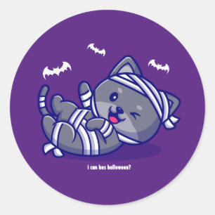 I Can Has Halloween? Classic Round Sticker