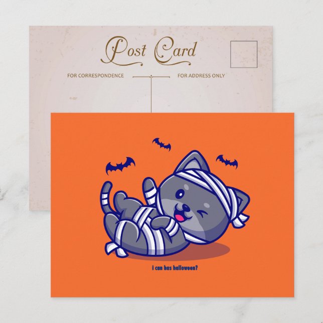 I Can Has Halloween? Holiday Postcard (Front/Back)