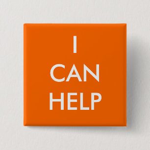 I Can Help Volunteer Button Charity Events Orange