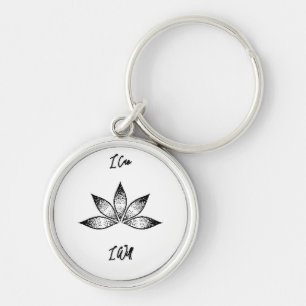 I Can I Will Inspirational Determination Lotus Keychain
