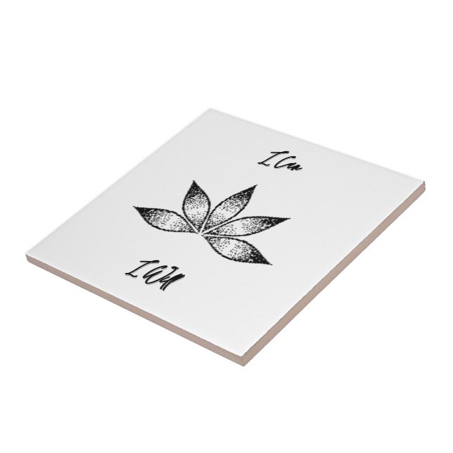 I Can I Will Inspirational Determination Lotus Tile (Side)