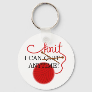 I can knit anytime keychain