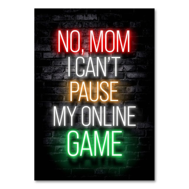 I Can Not Pause My Online Game Table Number (Front)