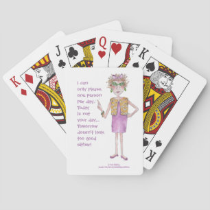 I can only please one statement woman watercolor  playing cards
