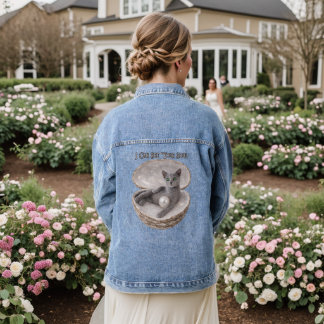 I Can See Your Soul Funny Russian Blue Cat Design Denim Jacket