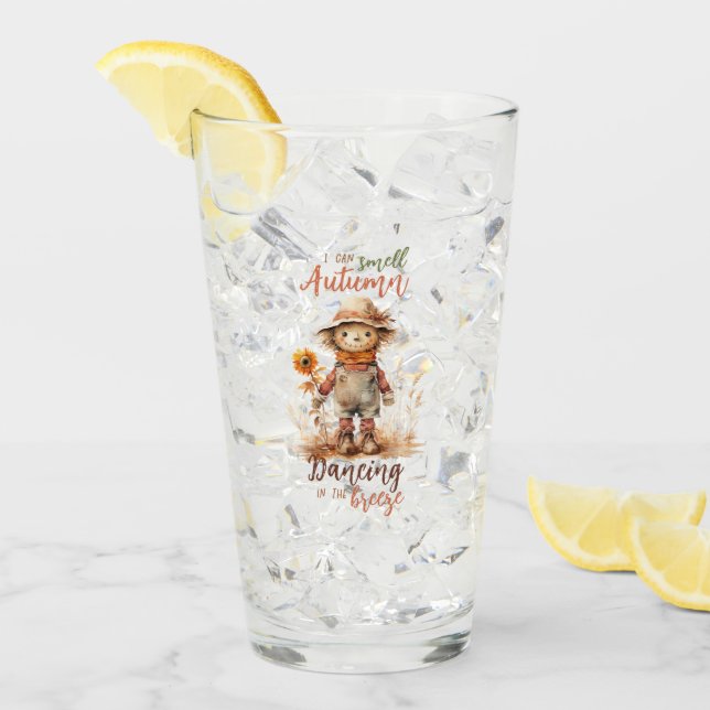 I Can Smell Autumn – Rustic Scarecrow & Sunflower Glass (Front Ice)