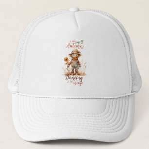 I Can Smell Autumn – Rustic Scarecrow & Sunflower Trucker Hat