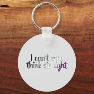 I Can’t Even Think Straight – Asexual Pride Keychain