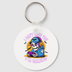 I Can’t Hear You I’m Gaming Spooky Skeleton Hallow Keychain