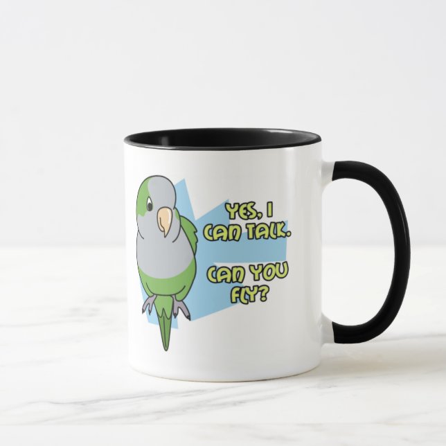 I Can Talk Quaker Parakeet Mug (Right)