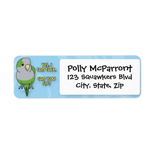 I Can Talk Quaker Parakeet Return Address Label