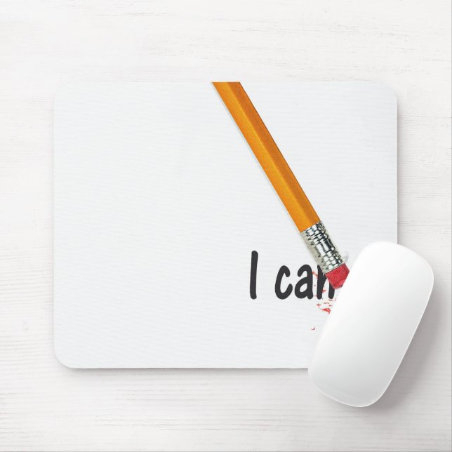 I Can Text with Pencil Eraser Mouse Pad (With Mouse)