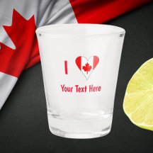 I (Canadian Flag Heart) Your Text Red