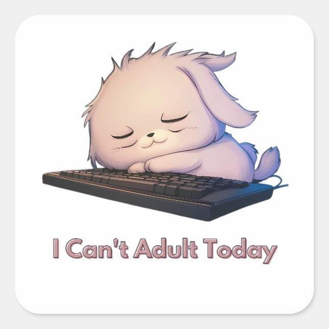 I Can't Adult Today  Square Sticker (Front)