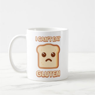 I Can't Eat Gluten! Cute Bread Cartoon Coffee Mug