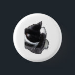 I Can't Even Right Meow 1 Inch Round Button<br><div class="desc">Introducing Binx... This humorous image features a black-and-white tuxedo cat curled up with one paw dramatically covering his face, as if he has completely given up on the day. With his head tucked down and eyes hidden, the cat looks adorably fed up—like he just heard the most ridiculous thing imaginable...</div>