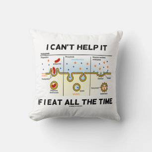 I Can't Help It If I Eat All The Time Endocytosis Throw Pillow