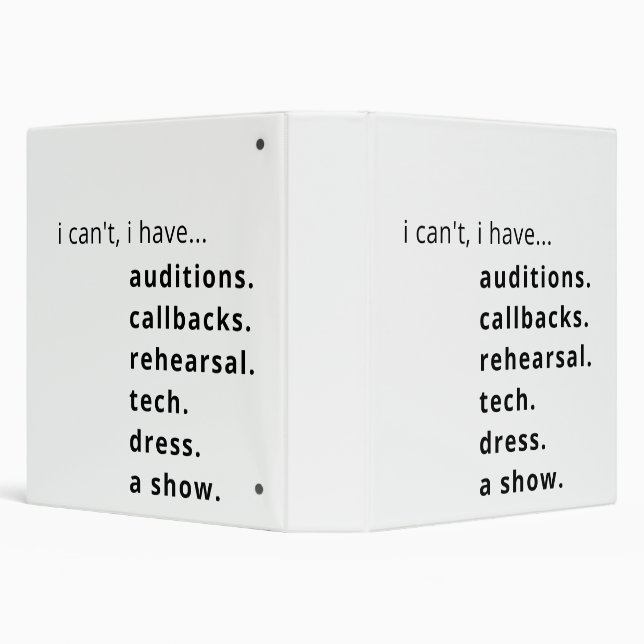 I can't, I have... binder (Background)