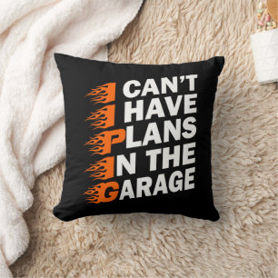I Can't I have Plans In The Garage Diesel Mechanic Throw Pillow