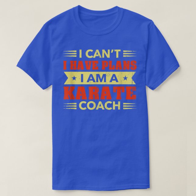 I Can't I Have Plans Karate Coach Funny Sensei Hum T-Shirt (Design Front)