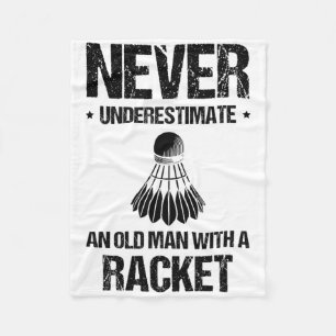 I Can't I Have To Play Badminton Player Shuttle  Fleece Blanket